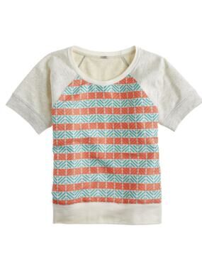 J.Crew | 100% Cotton Paneled Surf Stripe Sweatshirt Tee | Size XS